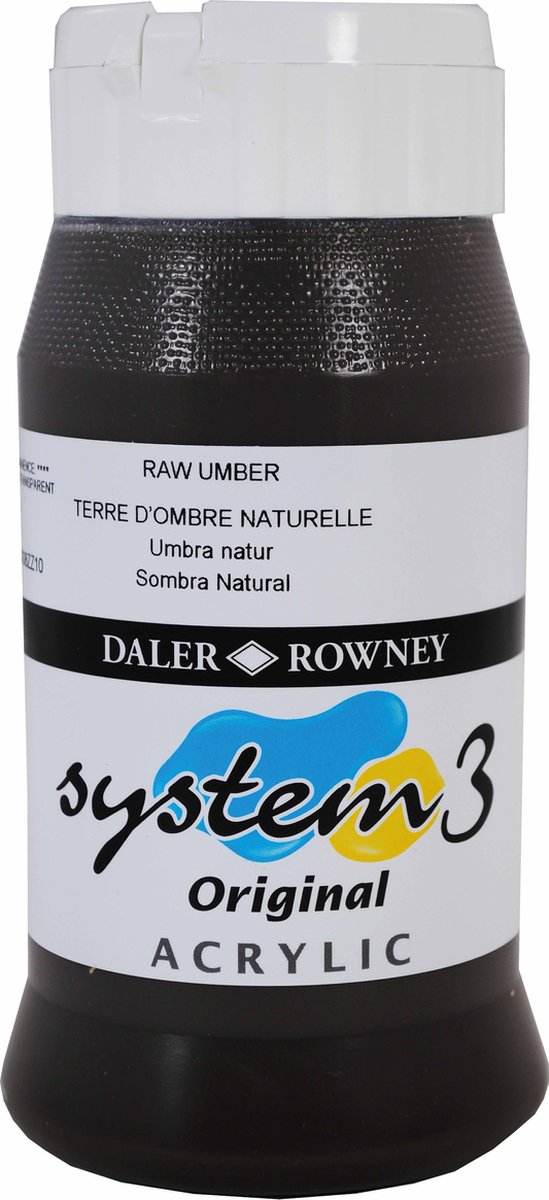 Acrylverf raw umber 500ml| Daler Rowney